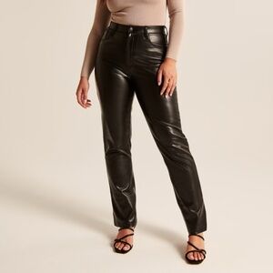 Abercrombie & Fitch Black 90's Straight Ultra High Rise Faux Leather Pants